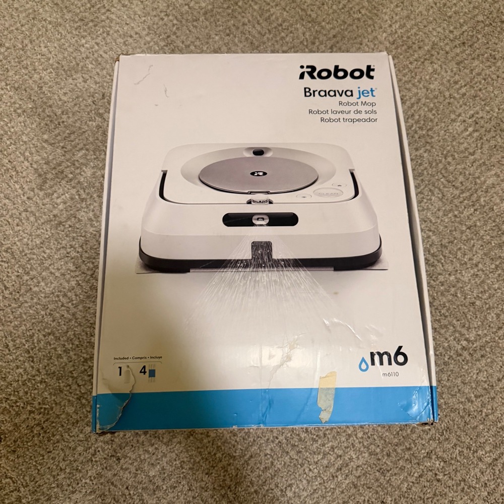 iRobot Braava Jet m6 6110 Ultimate Robot Mop White Silver Smart Wi-Fi Connected